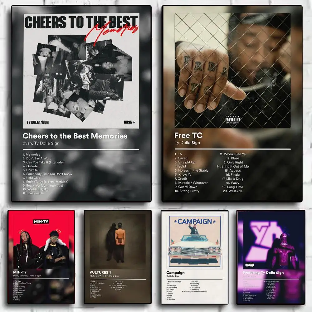 Singer T-Ty Dolla Sign Poster Modern  Wall Art Aesthetic Minimalist Bedroom Decor Cafe Home Gift
