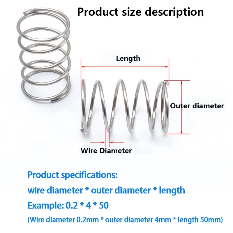 Wire Diameter 1.5mm Y-shaped Shock Absorption Return Spring 304 Stainless Steel Compression Spring Customizable  10Pcs