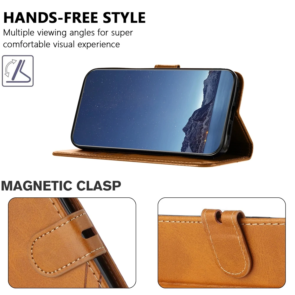 قسط المغناطيسي الجلود فليب جراب هاتف آيفون 17 17Pro 17Air 17Plus 16 E 15 Plus ProMax Pro زهرة غطاء المحفظة فتحة للبطاقات #3