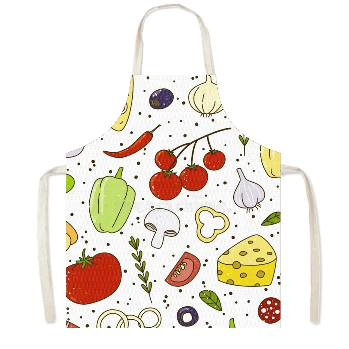 Cute Gourmet Cooking Aprons Burger Fries Pizza Pattern Household Cleaning Tool Barber Restaurant Chef Waiter Kitchen Apron
