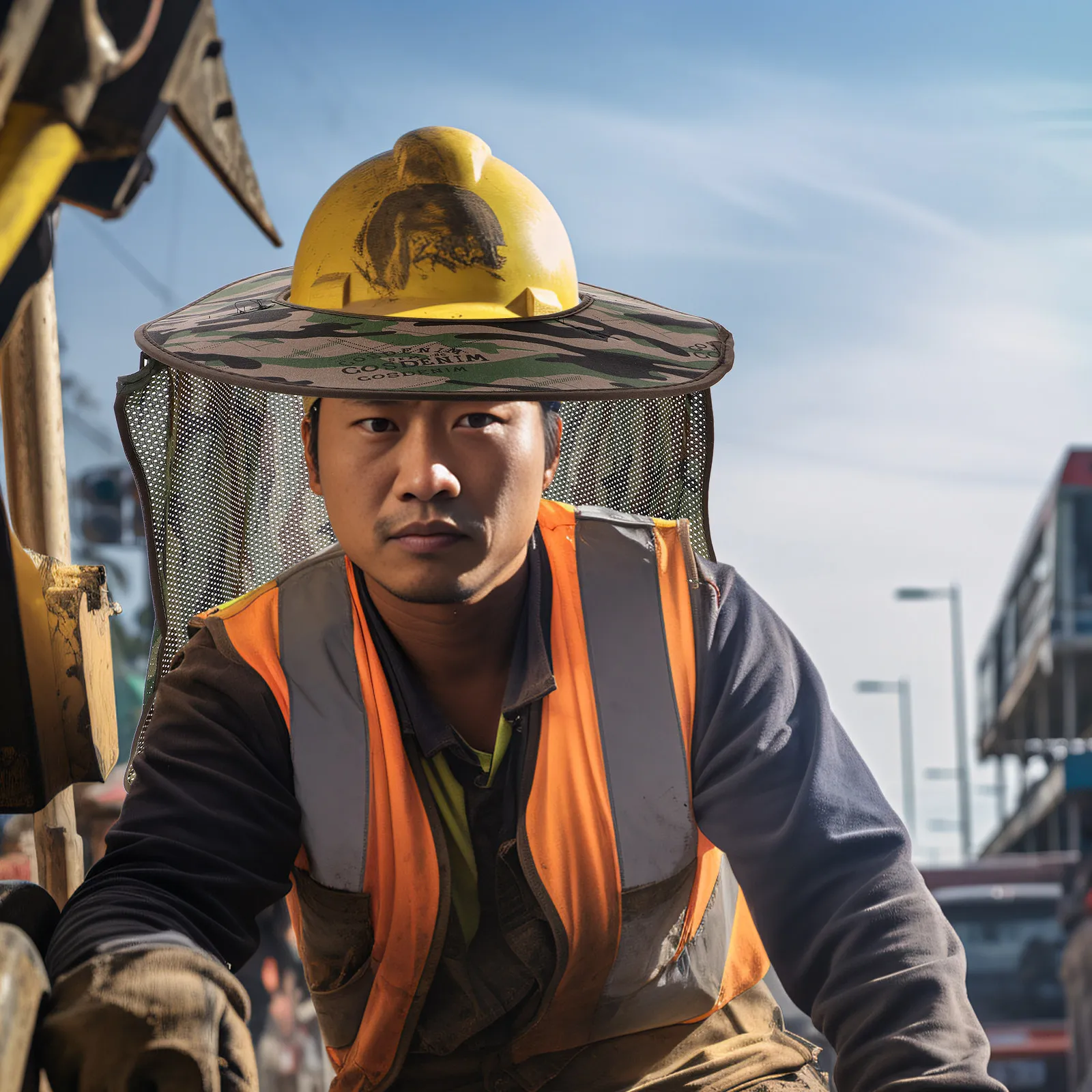 

Hard Hat Sun Shade Neck Protector Adjustable Elastic Full Brim Mesh Visor Construction Safety Sun Visor Breathable Cover