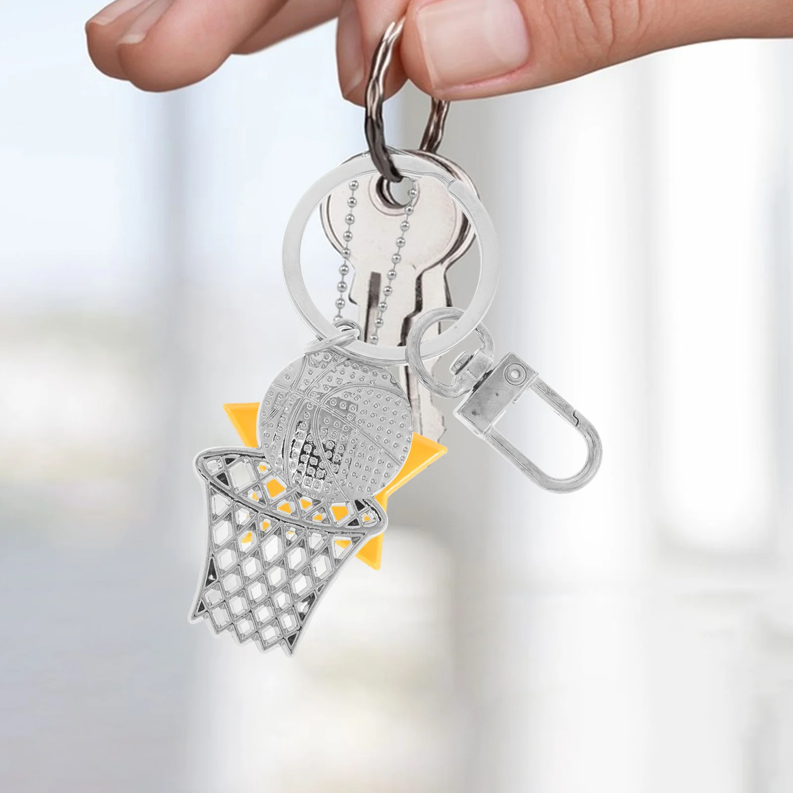 

Exquisite Zinc Alloy Basketball Keychain Durable Basketball Fan Souvenir Sports Keyring Party Favor Sports Basket Keyring