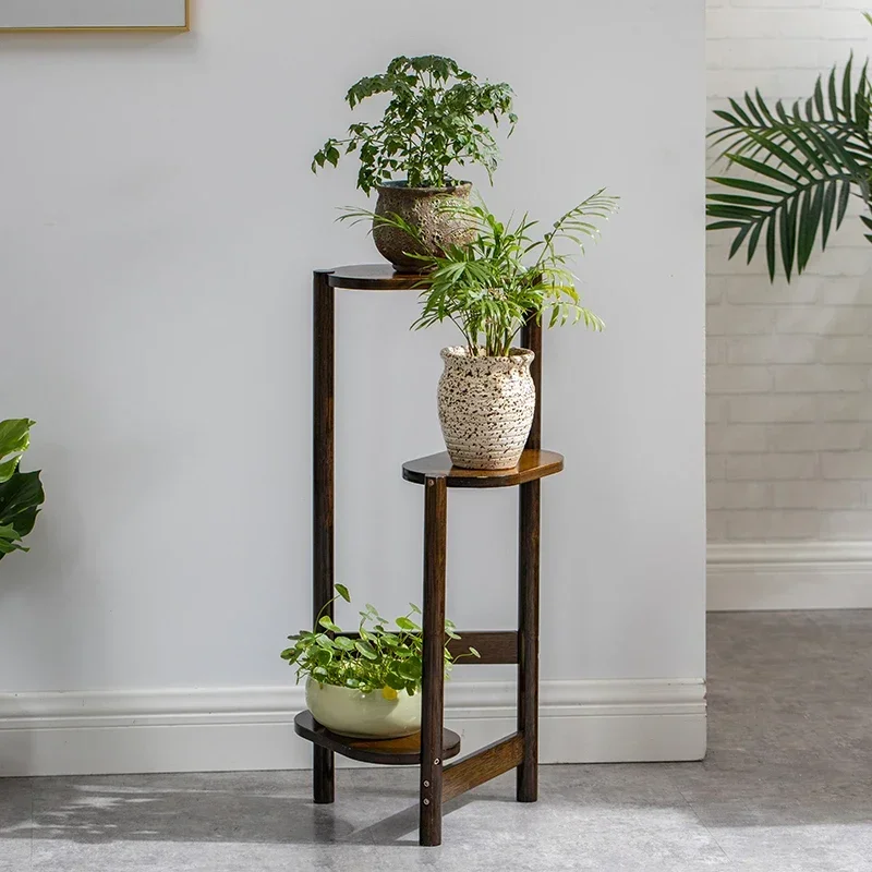 Bamboo Plant Stand Corner Pot Display Shelf Indoor Ladder Flower Rack Multi-Use Holder for Living Room Decor Greenery Display