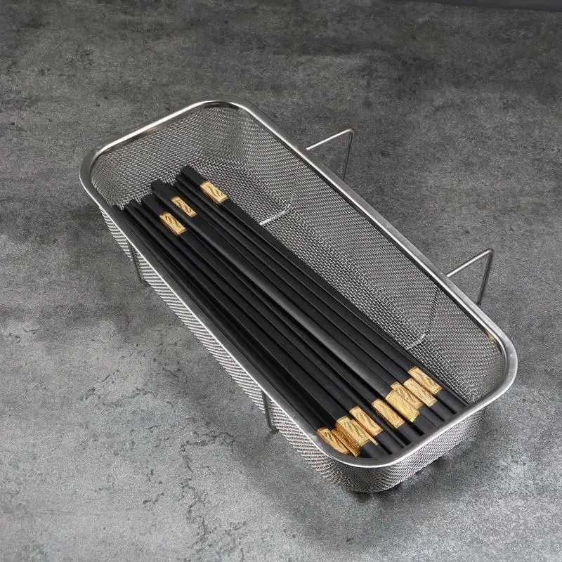 Stainless Steel Sink Drain Basket Fine Mesh Anti Rust Coating For Drying Kitchen Utensils And Fresh Produce