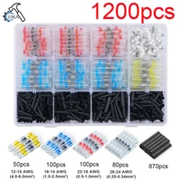 280/1200 Uds. Conectores de cable sellados de soldadura conectores a tope de soldadura termorretráctiles Kit de conectores de soldadura aislamiento marino automotriz