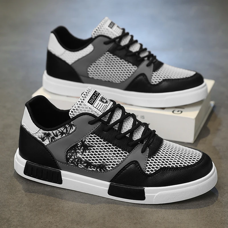 

Мужские легкие дышащие кроссовки из сетки больших размеров, повседневная обувь для прогулок, модные скейтерские кеды для ежедневной носки