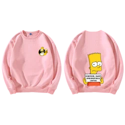 The Simpsons trendy women's hoodie women's round neck top couple casual top loose hoodie round neck hoodie fashionable hoodie