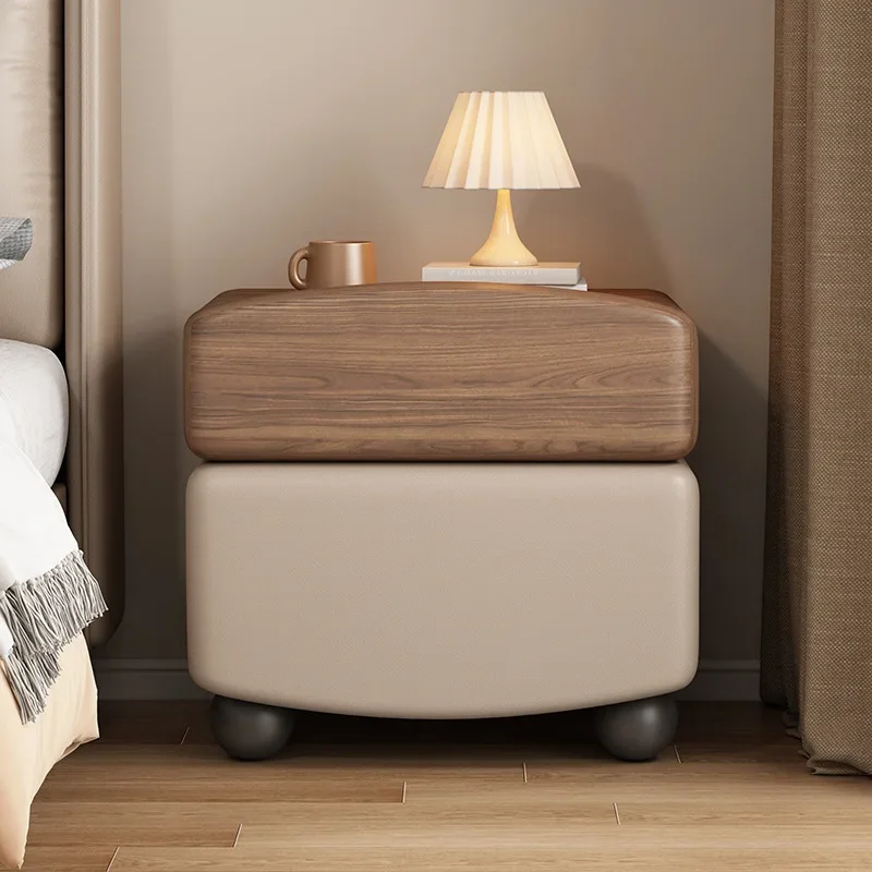 D33Medieval style creative design solid wood bedside table light luxury high sense small bedside storage locker