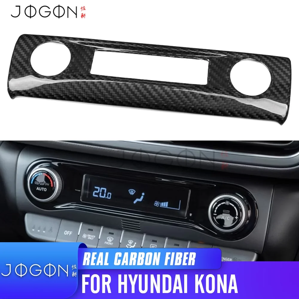 

Для Hyundai Kona N N Line 2021 2022 2023, углеродное волокно, салон автомобиля, центральная консоль, кондиционер, вентиляционный переключатель переменного тока, накладка