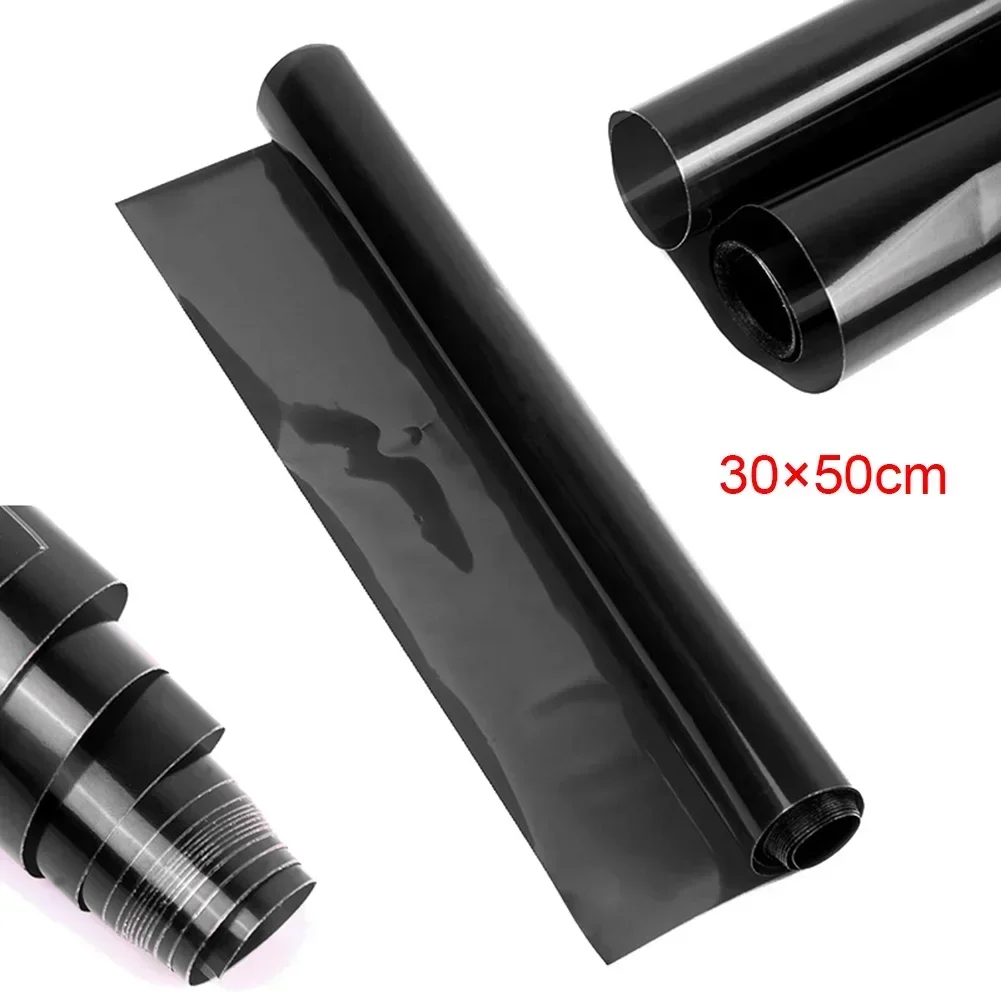 1pc Car Light Tint Film Smoke Black Headlights Tail Lights PVC Vinyl Wrap 30cmx50cm For Dash Stereos Brake Lights Fog Lights