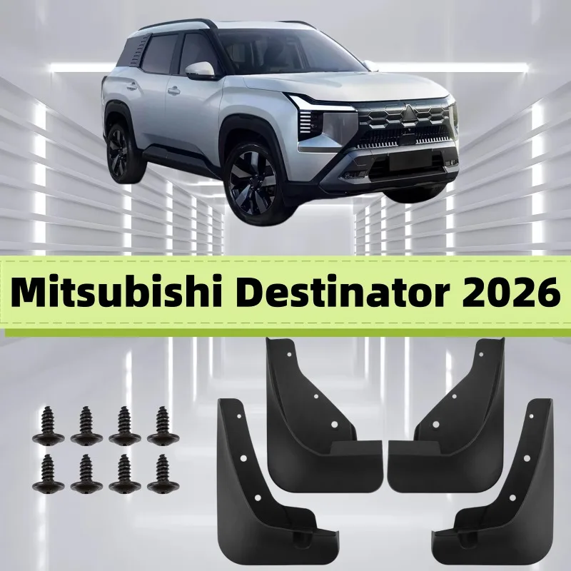 4Pcs Car Body Splash-Proof Anti-Mud Fender With Screw For Mitsubishi Destinator 2026 Car Body Fender Automobile Protector Cover