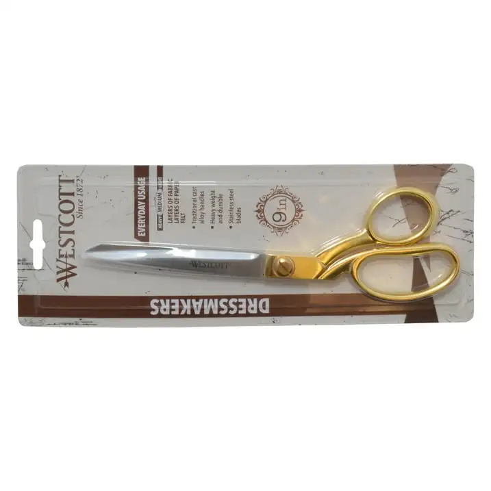 Aço inoxidável Sewing Scissors, Moda Bent, Gold Sewing, 1-Count, 9"