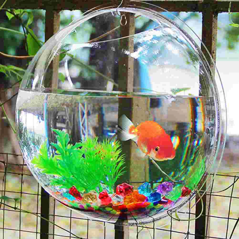 Wall Mounted Fish Tank Home Decoration Aquatic Pet Supplies Goldfish Bowl Acrylic Hanging Aquariums Flowerpot Flower Vase