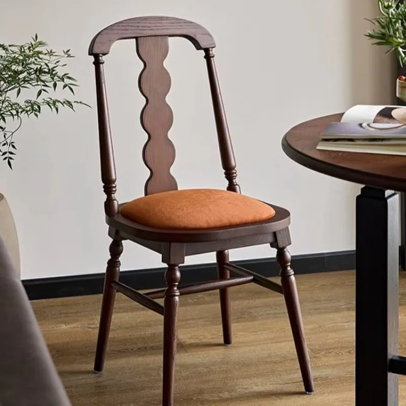 

Elegant Backrest Dining Chairs Antique Brown Rattan Nordic Dining Chairs Golden Wedding High Sillas Para Comedor Furniture Home