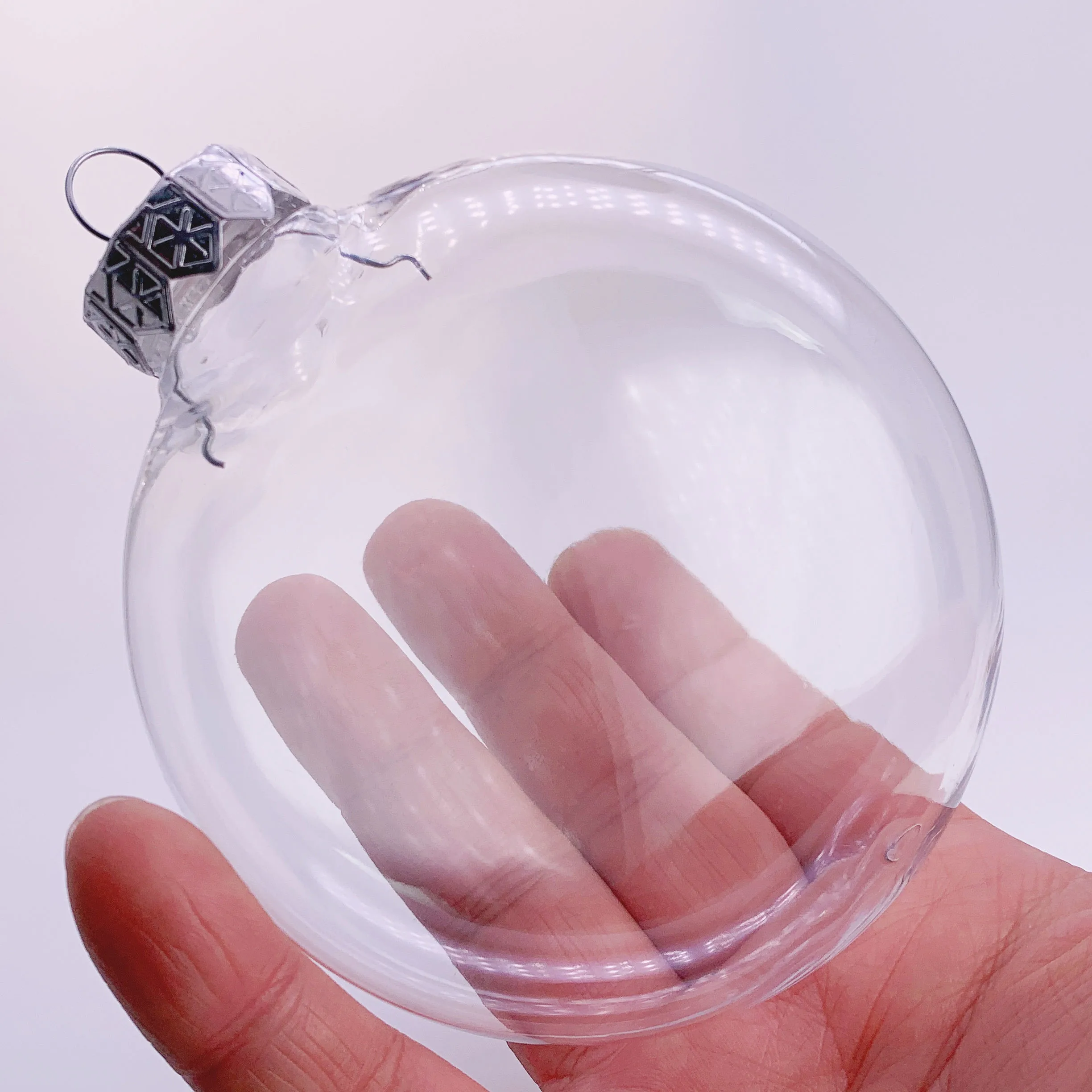 6 Pieces x DIY Paintable Shatterproof Transparent Home Christmas Decoration Disc Ornament, Plastic Oval Ball
