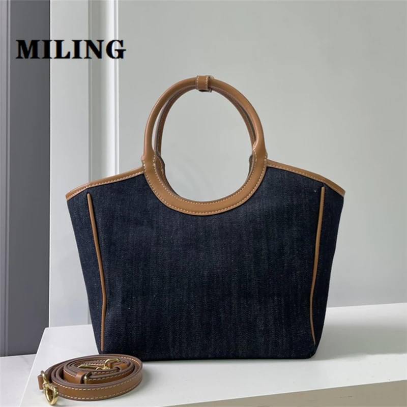 Summer Women Blue Denim Tote Bag Fashion Patchwork Crossbody Bag Lady Casual Simple Shoulder Bag Female Large Capacity Handbag