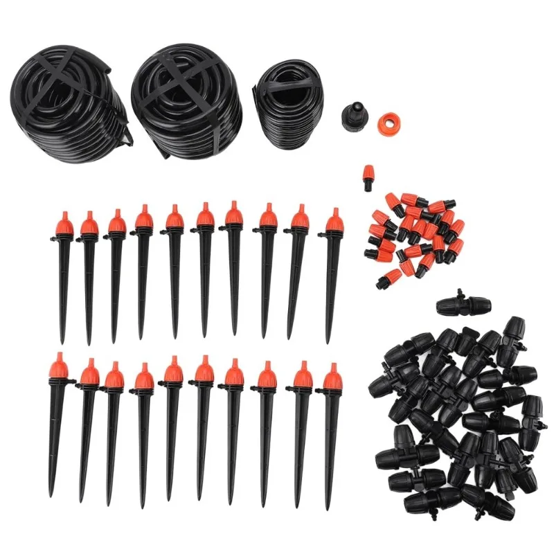 

Automatic Drip Irrigation Kit Adjustable Nozzle Quick Connector Sprinkler System for Lawn Garden Greenhouse