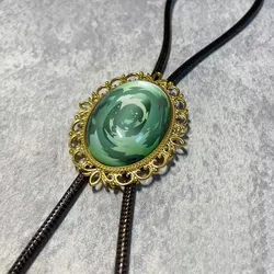 Violet Evergarden Cosplay Necklace Green Brooch Necklace Anime Cosplay Accessory
