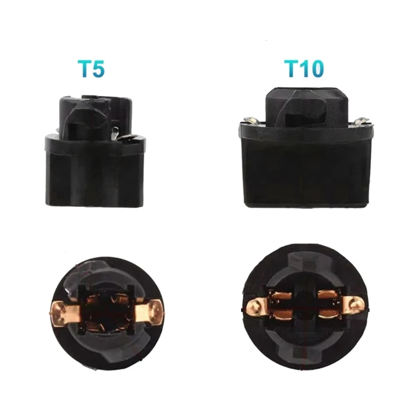 10Pcs Lamp Holder T5/T10 LED Twist Lock Socket 12V Car Dashboard Instrument Panel Cluster Bulb Base Universal Lamp Base