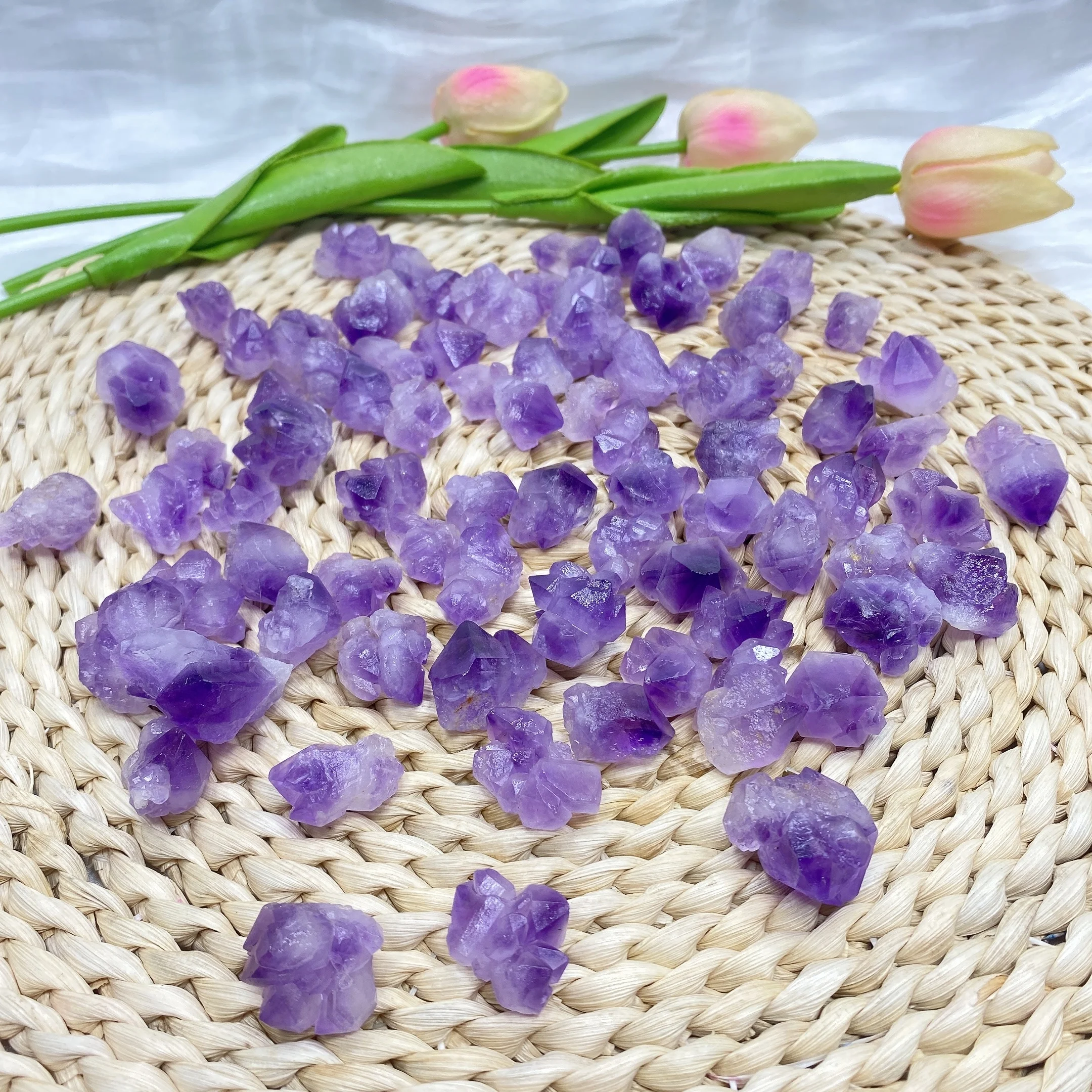 Natural Amethyst Flower Quartz Irregular Raw Stone Mineral Specimen Crystal Home Decoration Aquarium Decoration Crystal Gravel