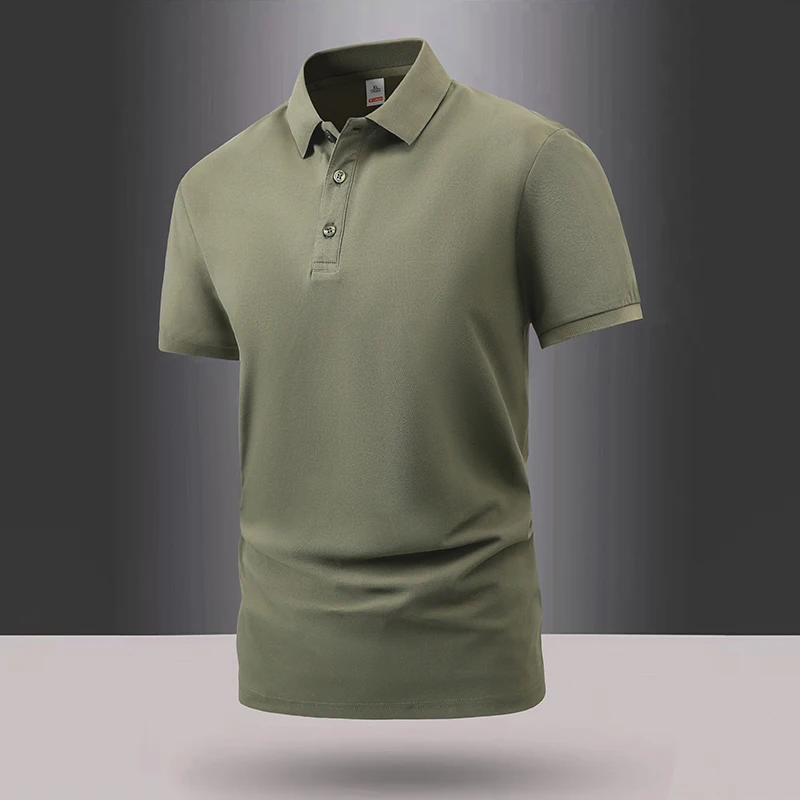 

Men's Summer Pure Color Short-Sleeved Polo Shirt Business Casual Breathable Lapel T-Shirt