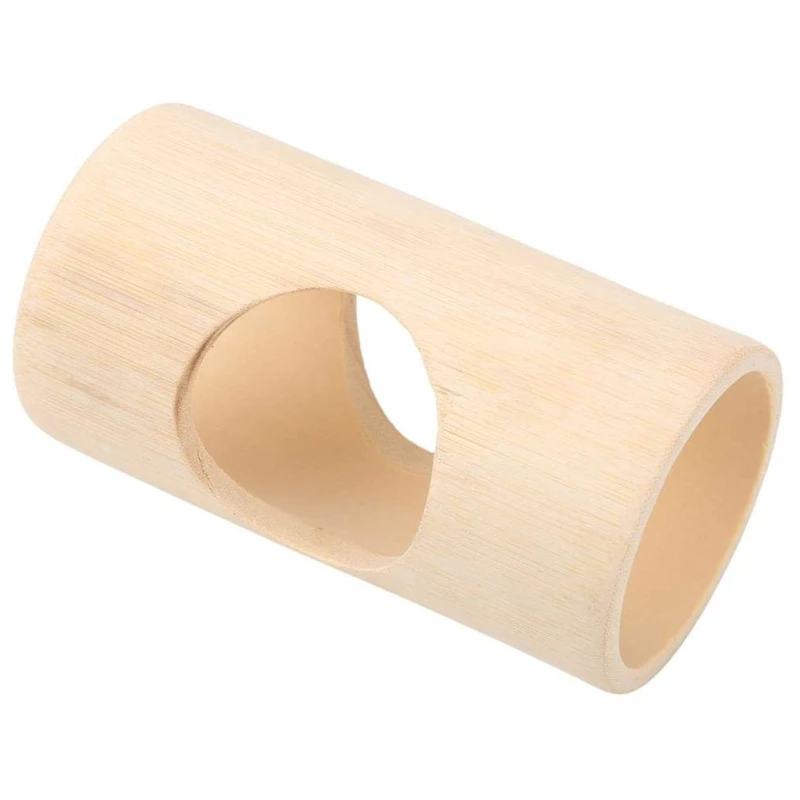 50JC Hamster Chew Natural Tunnel 3 Holes Bamboo Tube for Small Animals