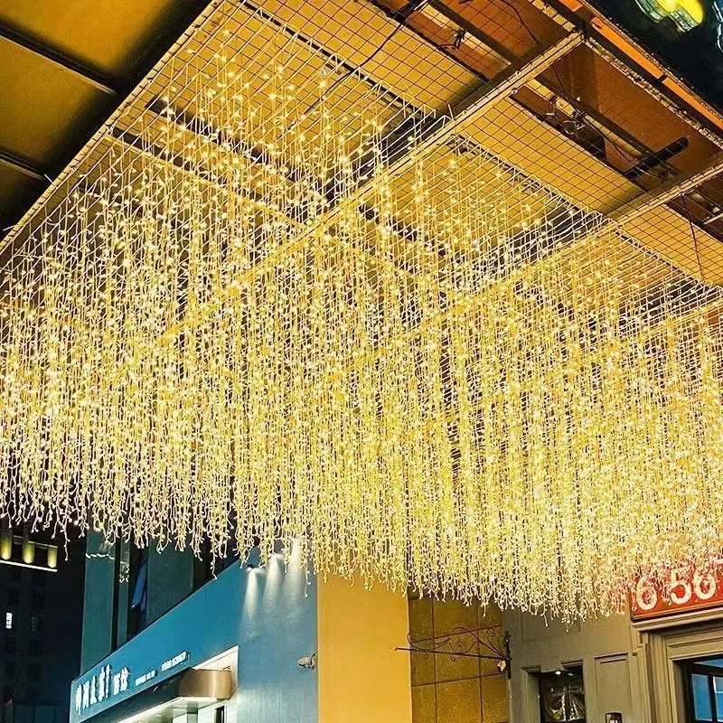 

Современные светодиодные гирлянды-водопады для улицы, кемпинга, создания атмосферы в комнате, декоративные звездные светильники-фонарики