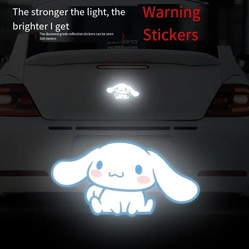 

Sanrio Cinnamoroll Reflective Car Door Sticker Motorcycle Decoration Sticker Automobile Trunk Reflective Warning Safety Tape