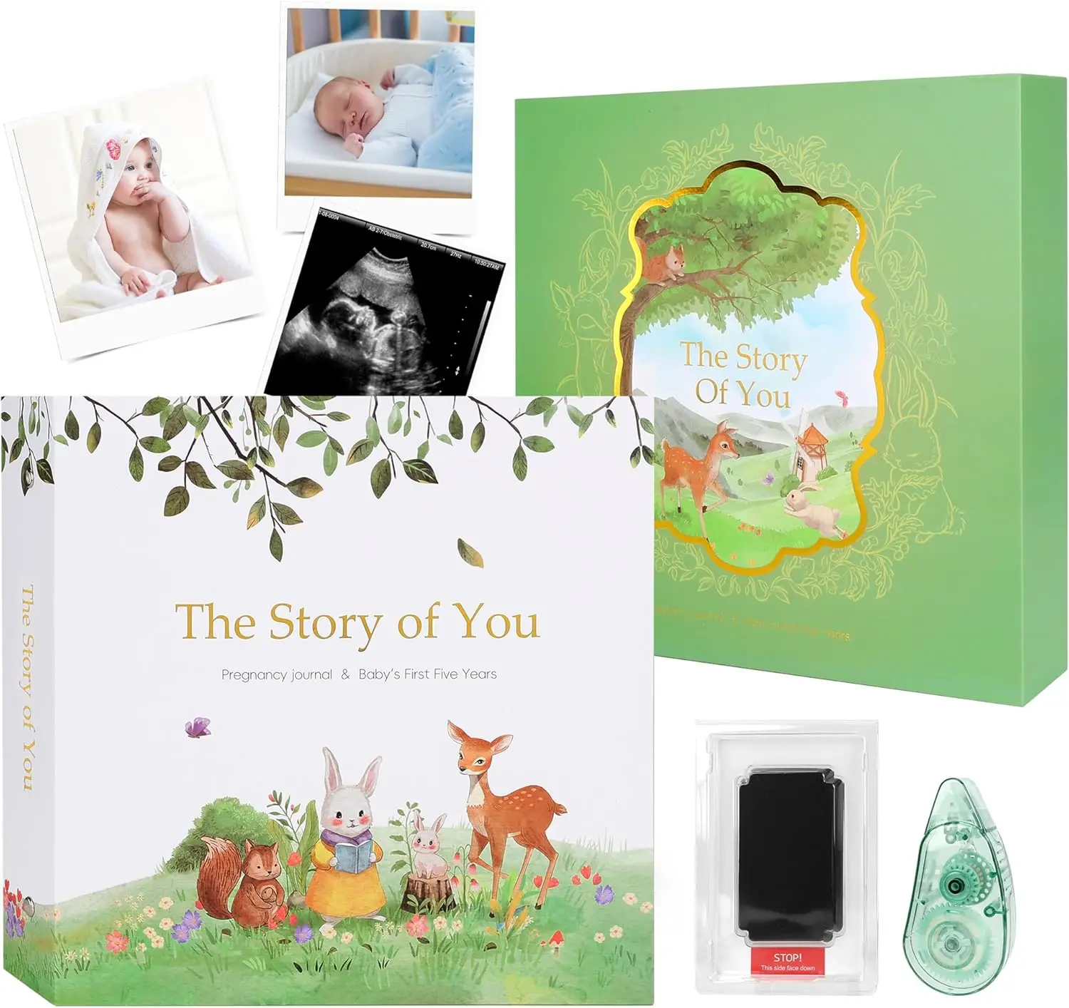 

Baby Memory Book for Boy or Girl - Hardcover Keepsake Journal to Record Milestones & Photos from Pregnancy to Fifth Birt