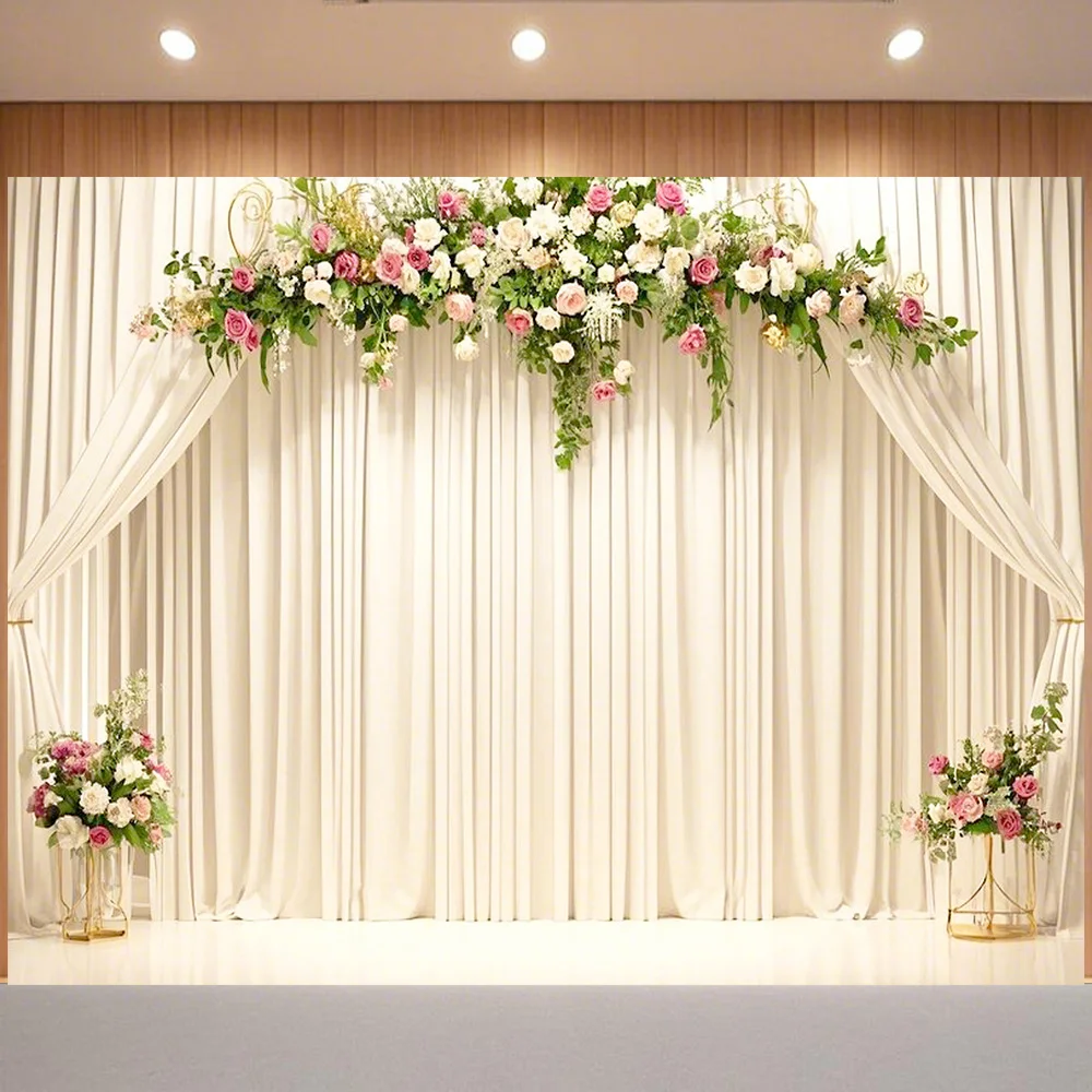 

Solid color Wedding Backdrops flower white plant party Photography booth Wedding Background Photography Studio