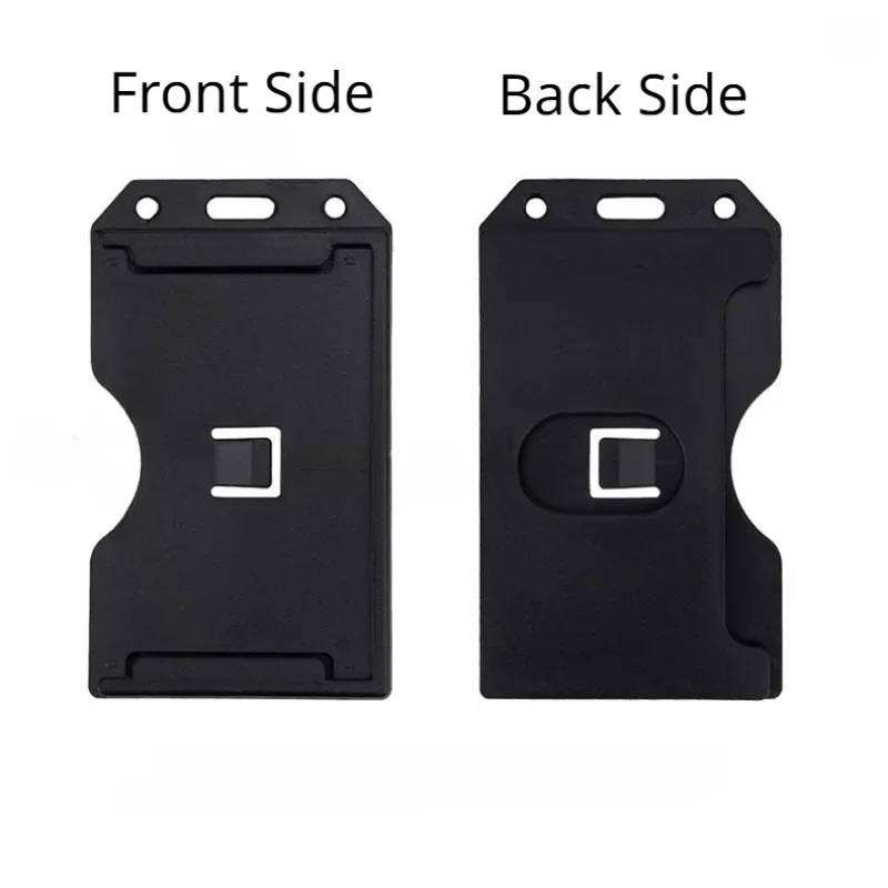 ABS Hard Plastic Frosted ID Tag Double Sided Card Slots for Employee Business Pass Work Card Cover Case Badge Holder Card Sleeve