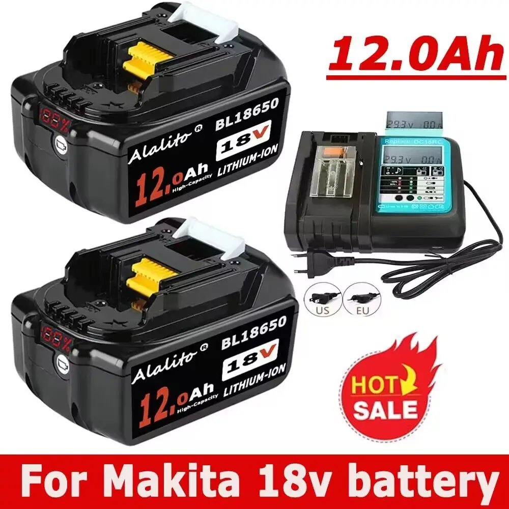 

18V Battery For Makita 12.0Ah Power Tools Replacement Accessories BL1840 BL1860 BL1850 Li-ion Rechargeable batteries With LED