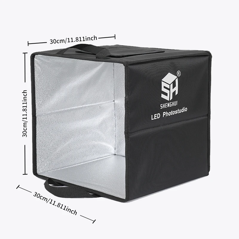 SH 30cm Photography Tabletop Lightbox with 6pc Color Backgrounds Desktop Portable Photo Studio Light Box Soft Shooting Tent Box