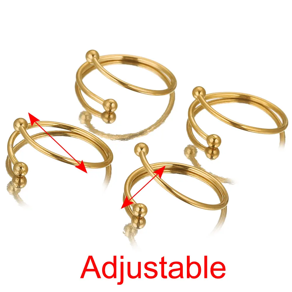 10 stücke Edelstahl einfache dünne Kugel verstellbare Ringe Einstellung für Ring Herstellung suplies DIY Finger Schmuck Befunde Zubehör