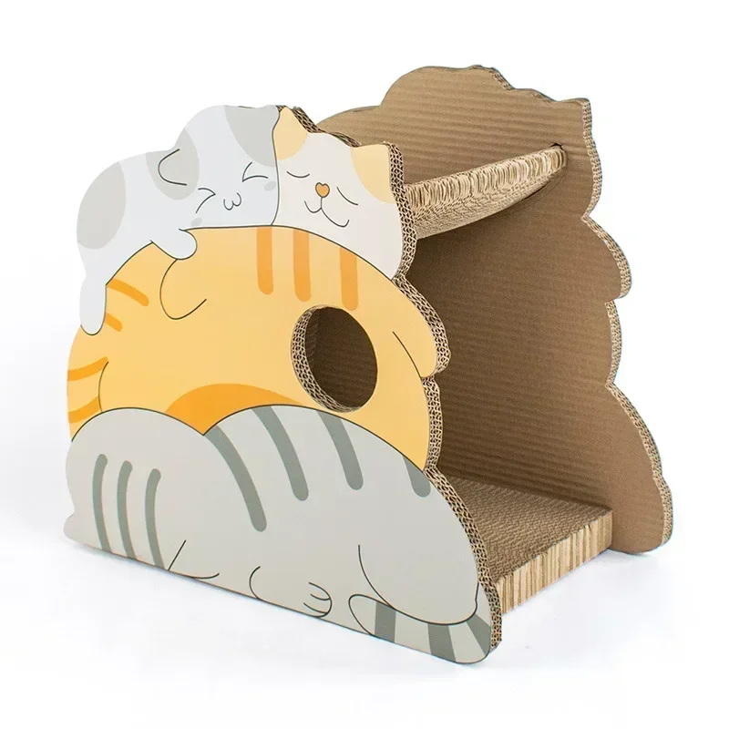 Large Cat Scratching Post Cute Wear-Resistant Corrugated Paper Cat Nest Essential Pet Supplies For Felines