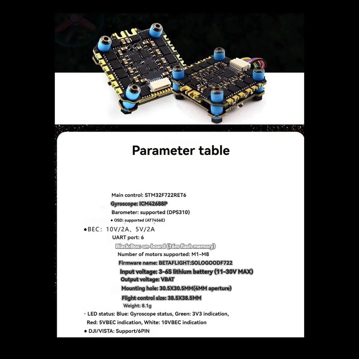 ^&*Summer sale- F722 V1 4 In1 Electric Control for FPV Crossover F7 Flying Tower BLHELI-8-Bit 80A Brushless Motor Electric Tunin