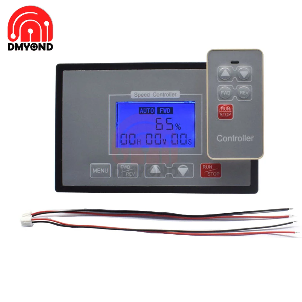 DC 10-55V 60A LCD Smart Digital Display Wireless Remote Control PWM DC Motor Speed Controller 0~100% Adjustable 12V 24V 36V 48V