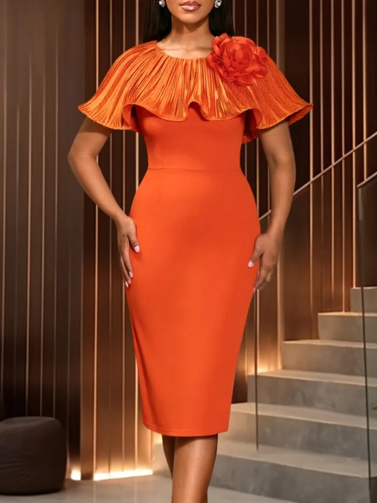 

African Dresses for Women Elegant Spring Summer Short Sleeve Dashiki Midi Dress Ladies Traditional African Clothing Outfits 2026