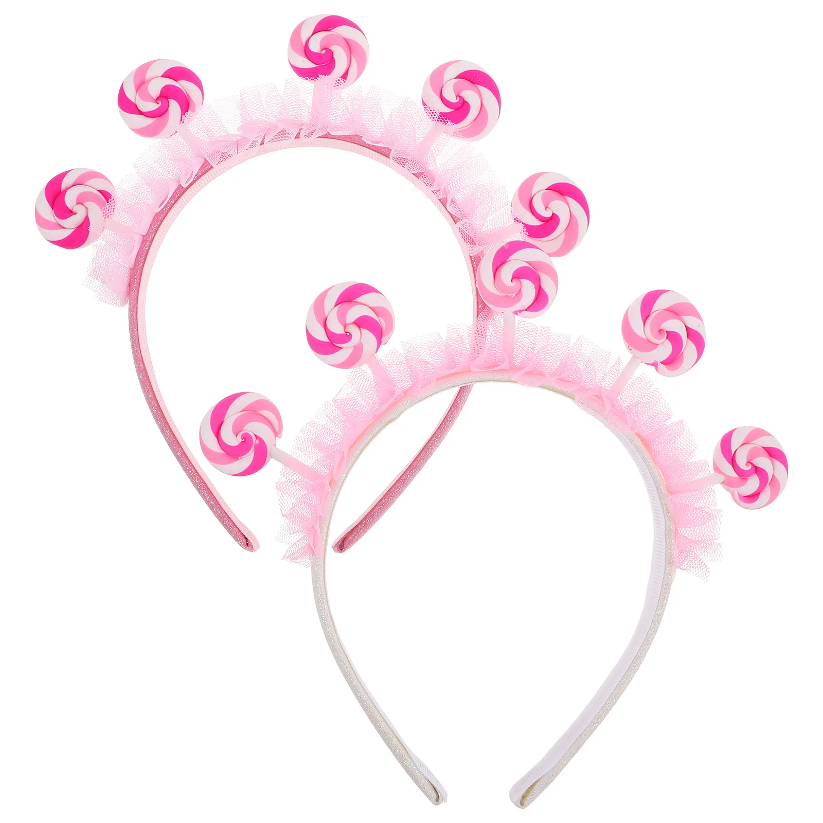 2Pcs Lollipop Hairband for Girls Cute Candy Themed Headband Kids Birthday Party Carnival Photo Prop Cartoon Hair Accessory Gift