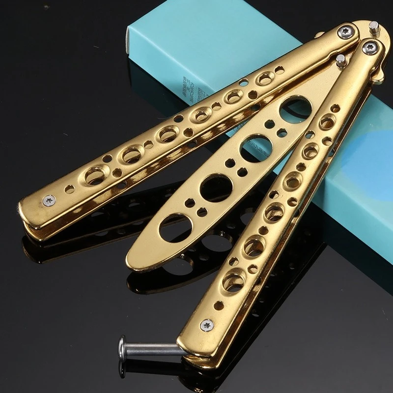 

Portable Butterfly Training Knife Foldable Pocket Flail Knife Uncut Blade Butterfly Comb Training Tool