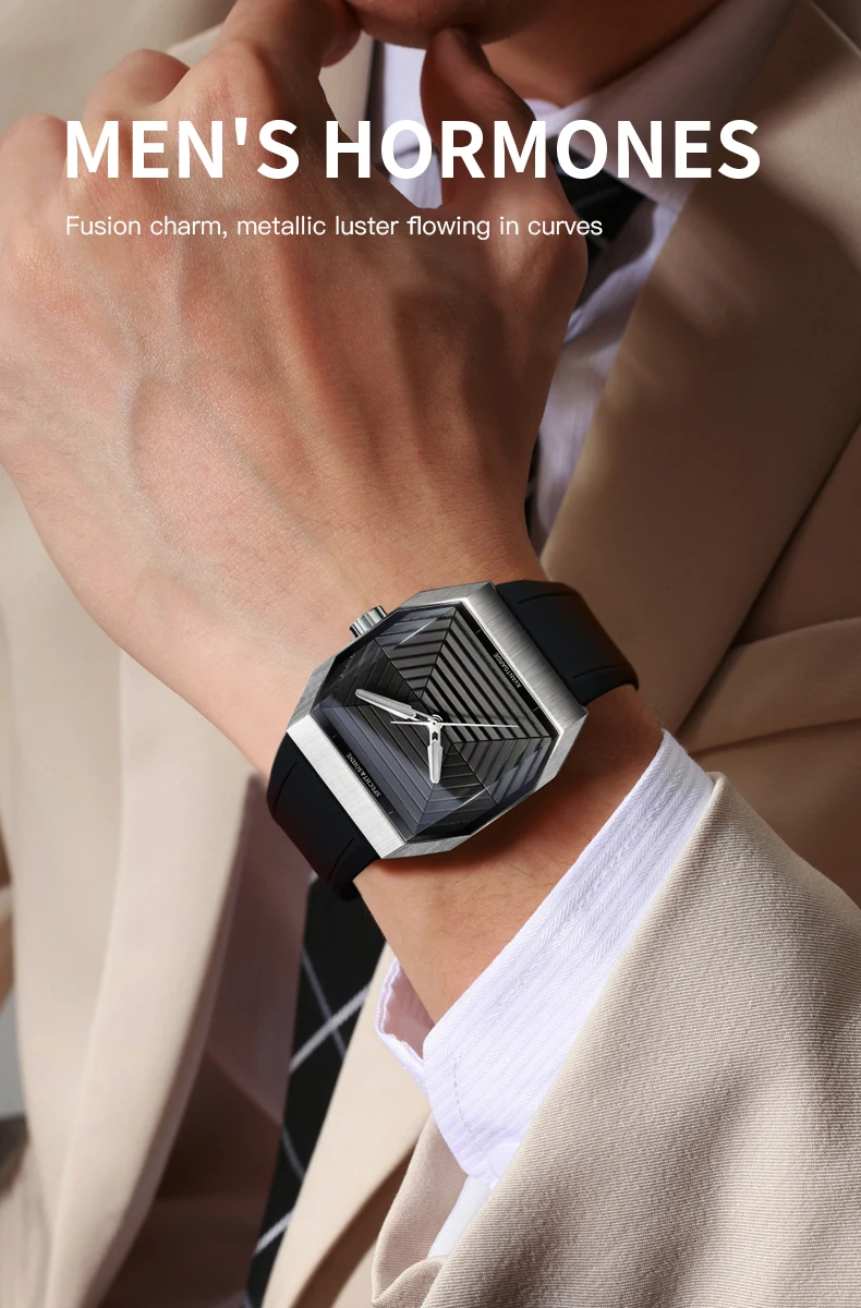 Specht & Söhne New Creative Design Square Watch For Men Sports Watches Octagon Stainless Steel 3D Sapphire Crystal Reloj Hombre