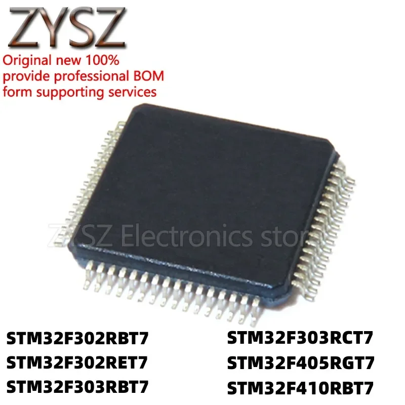 5PCS  STM32F302RBT7 32F303RCT7 32F405RGT7 RET7 32F410 chip QFP64