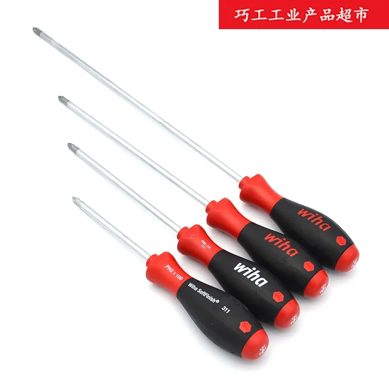 Wiha Phillips Screwdriver with SoftFinish Handle 311 series ,PH2*150/200/300/100 27758, Blades of Wiha premium CRM-72 tool steel