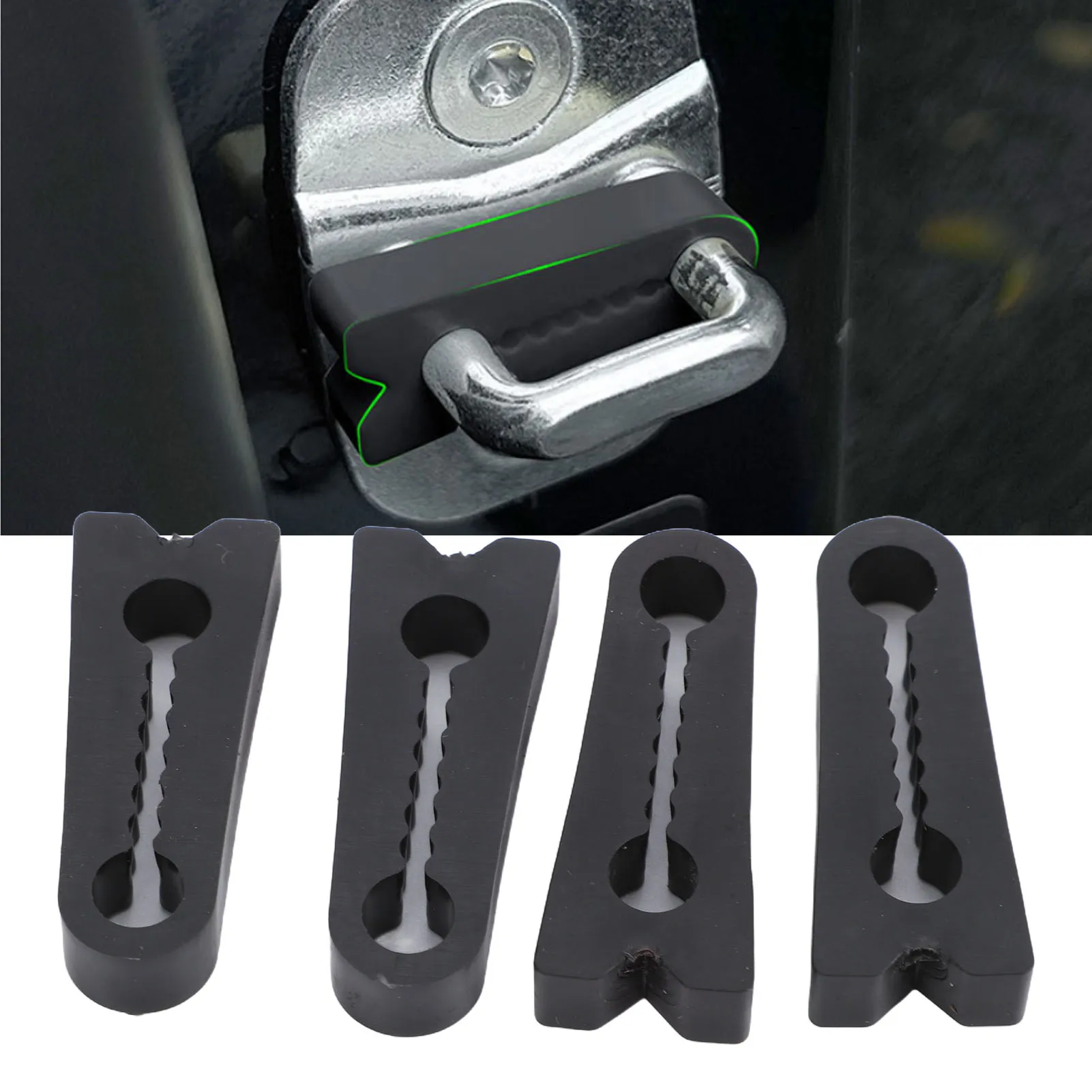 4pcs Car Door Lock Cover Pad Silicone Door Latch Shock Absorber Pad Anti Slip Door Lock Protector Universal for Cars Trucks SUVs