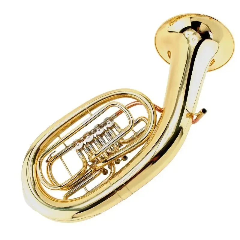 

Hooqu Hooqu 4 Flat Keys Bb Upper Bass Horn 4 Flat Keys Tuba Phosphor Bronze Brass White Copper Tri-color
