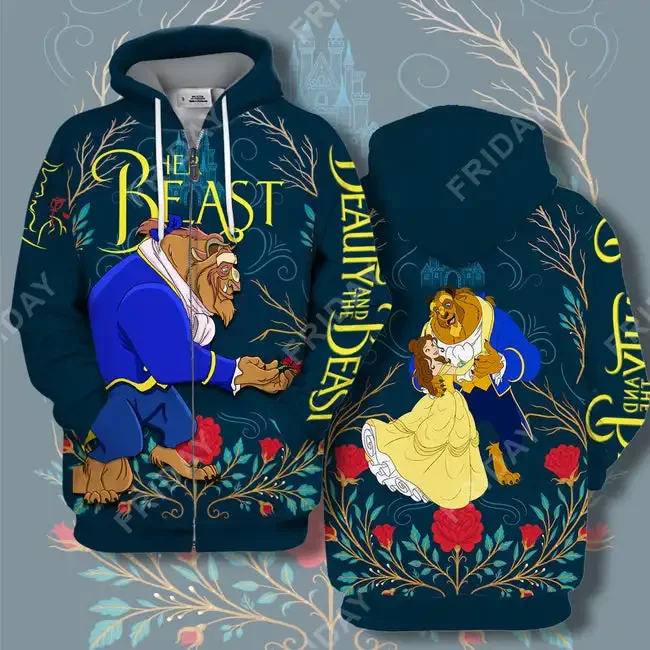 T-shirt Beauty & The Beast Her Beast Couple T-shirt Awesome DN Beauty & The Beast Hoodie  Disney  3D Hoodie 2022