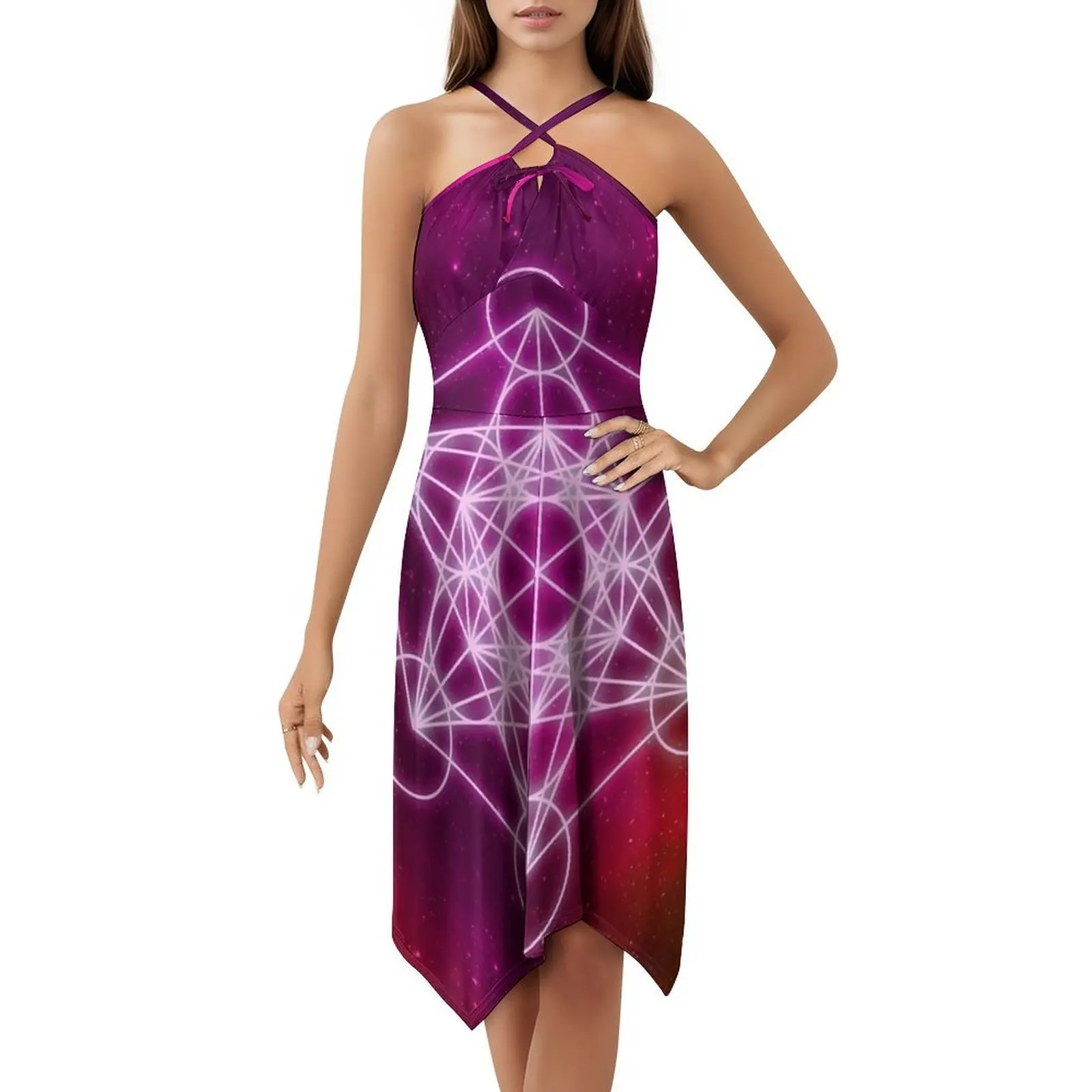 مكعب ميتاترون |   الهندسة المقدسة |   فستان حفلات نسائي من Red Nebula ملابس الشارع العصرية المطبوعة للنادي للإناث المقدسة