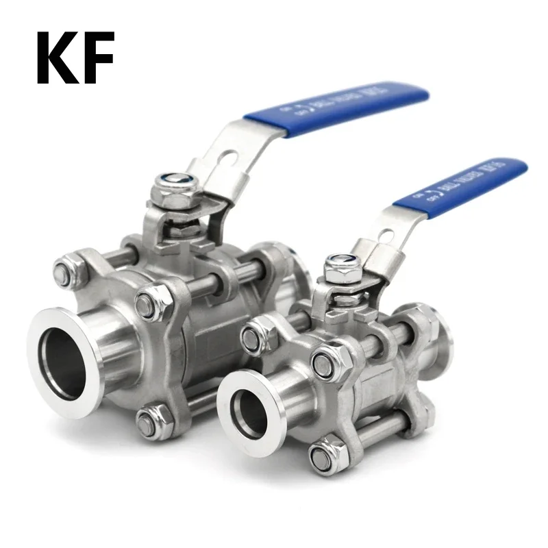 

KF 3-Pieces High Vacuum Manual Ball Valve 304 Stainless Steel KF16 KF25 KF40 KF50 Flange