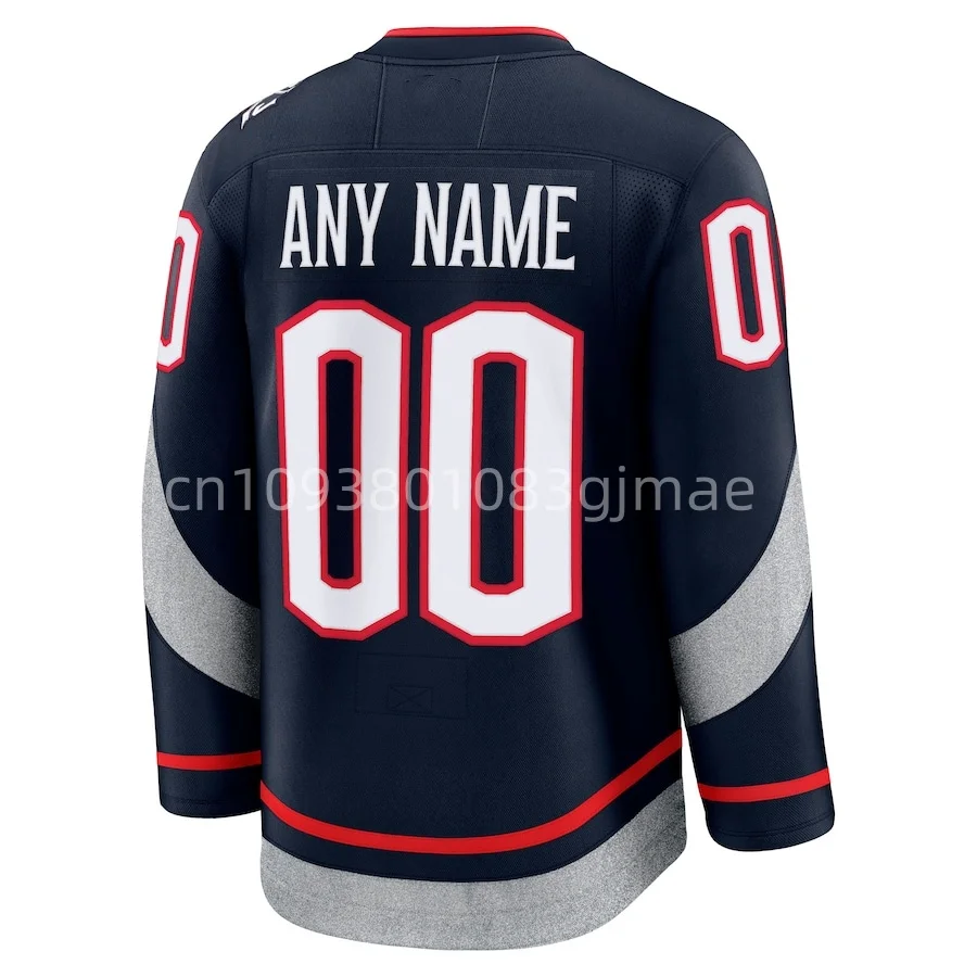 Custom Jersey #86 Kirill Marchenko #8 Zach Werenski #38 Boone Jenner Navy Stitched Jerseys