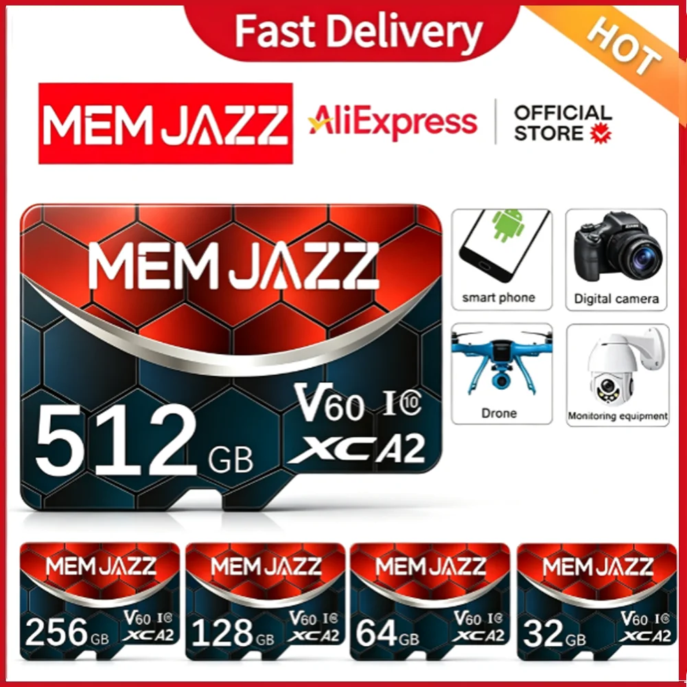 Ultra High Speed SD Memory Card 512GB 256GB 128GB 64GB 32GB Micro SD Class10 U3 for Smartphone Dash Cam 4K Action